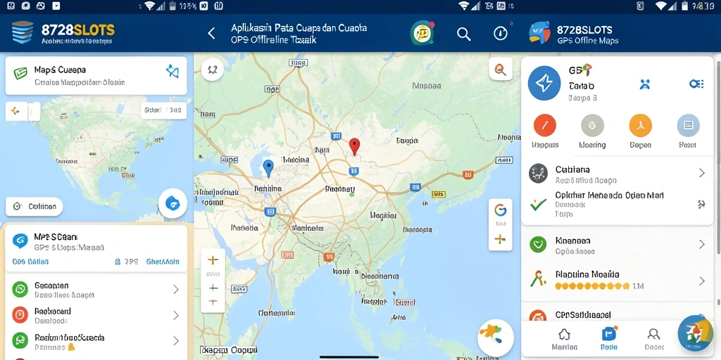 Antarmuka menarik aplikasi GPS Offline Maps 8728SLOTS.
