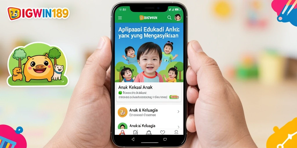 Tampilan antarmuka menarik pada aplikasi Edukasi Anak.
