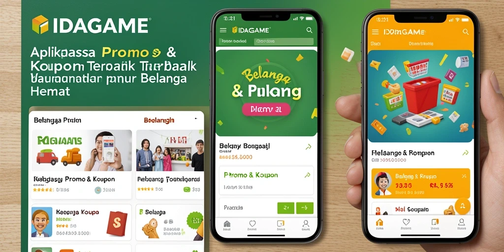 Antarmuka IDAGAME dengan fitur promo dan kupon terbaru.