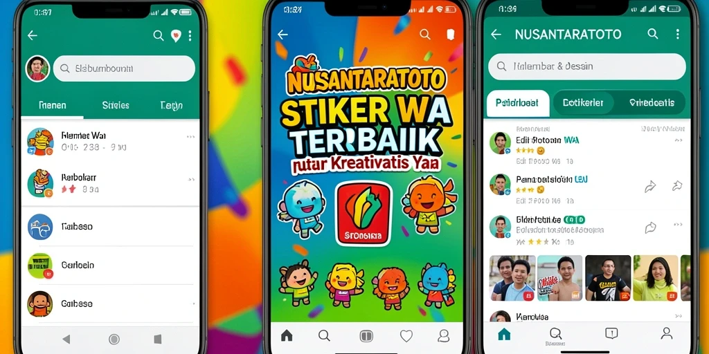 Antarmuka NUSANTARATOTO menampilkan fitur pembuat stiker yang intuitif dan menarik.