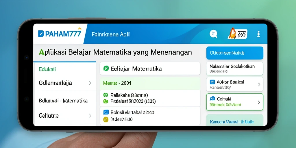 Tampilan antarmuka PAHAM777 yang ramah pengguna untuk belajar matematika.