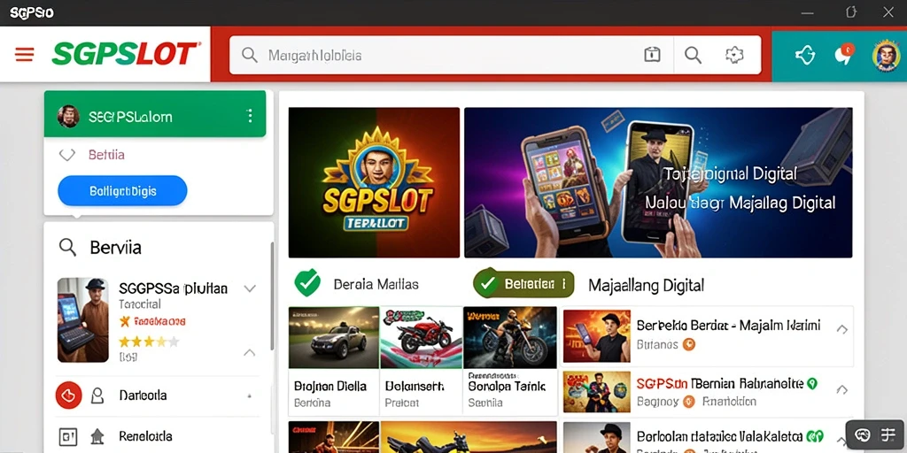Tampilan antarmuka pengguna SGPSLOT yang menarik dan modern.