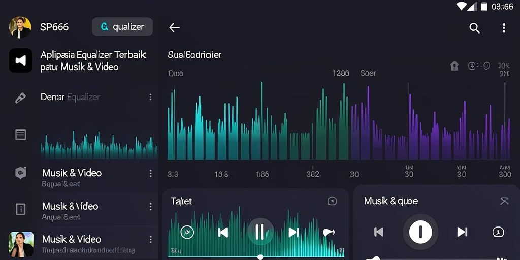 Tampilan antarmuka SP666 saat mengatur equalizer audio.